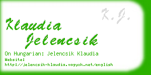 klaudia jelencsik business card